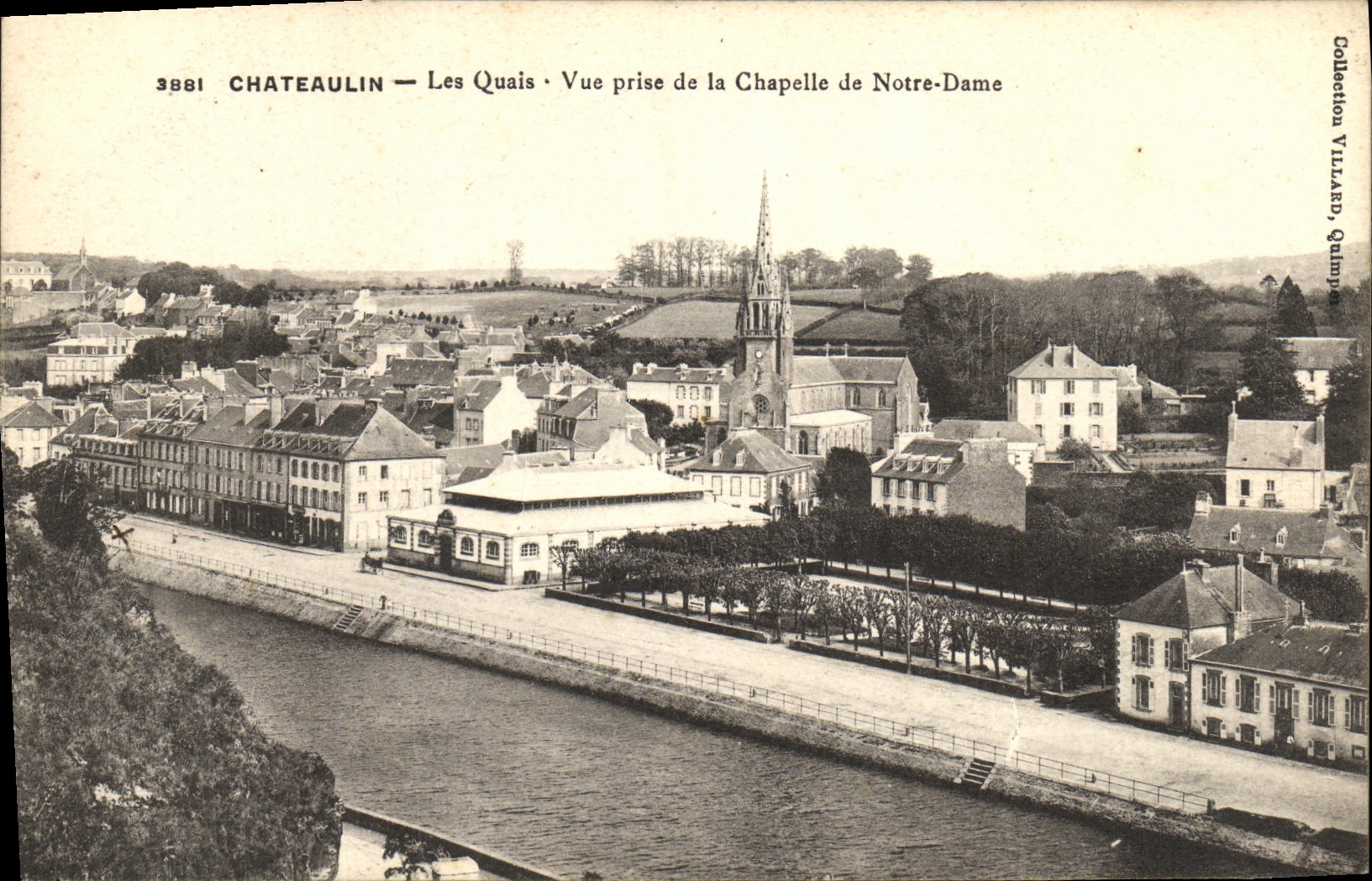 CPA Chateaulin Les Quais Vue Prise de la Chapelle de Notre Dame