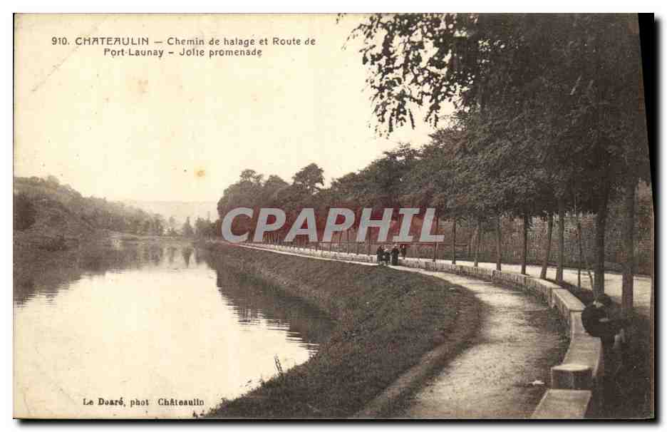 CPA Chateaulin Chemin de Halage et Route de Port Launay Jolie promenade