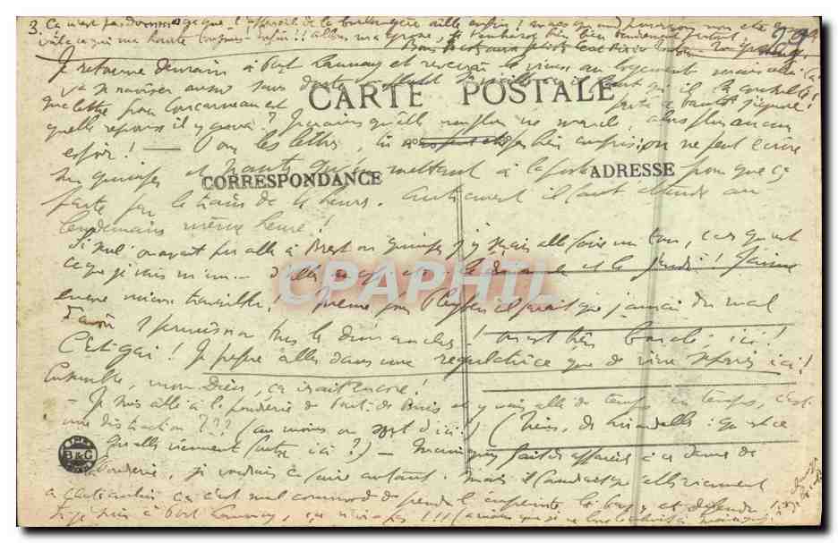 CPA Chateaulin Chemin de Halage et Route de Port Launay Jolie promenade — Rückseite