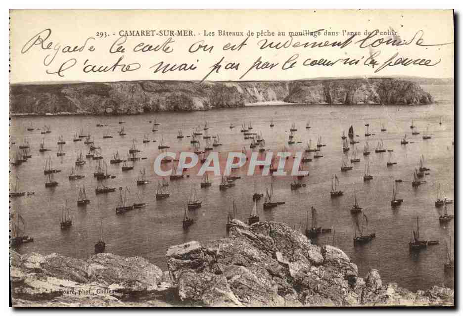 CPA Camaret Sur Mer Les Bateaux de Peche au mouillage dans l anse de Penhir