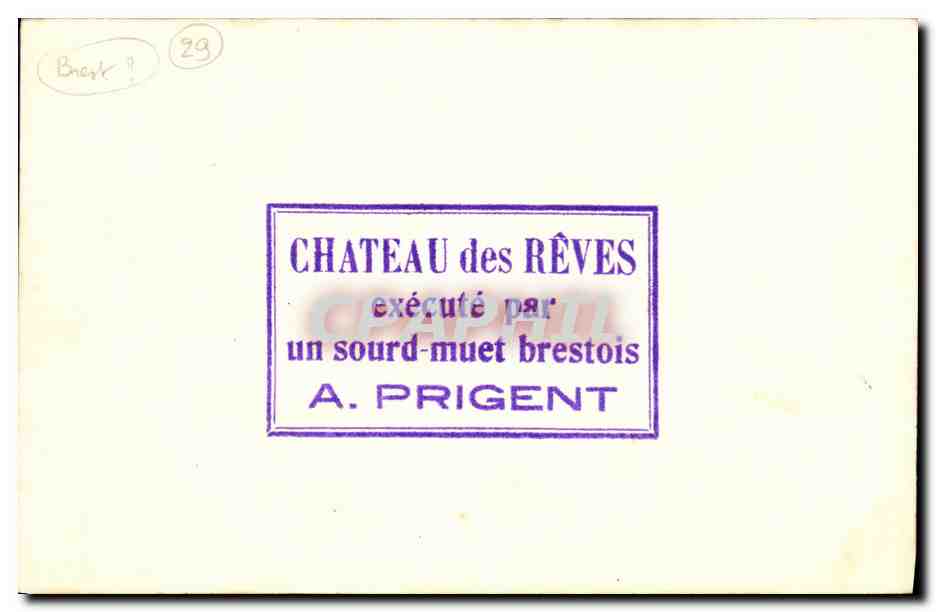CPA Chateau des reves Sour Muet Prigent  — Rückseite