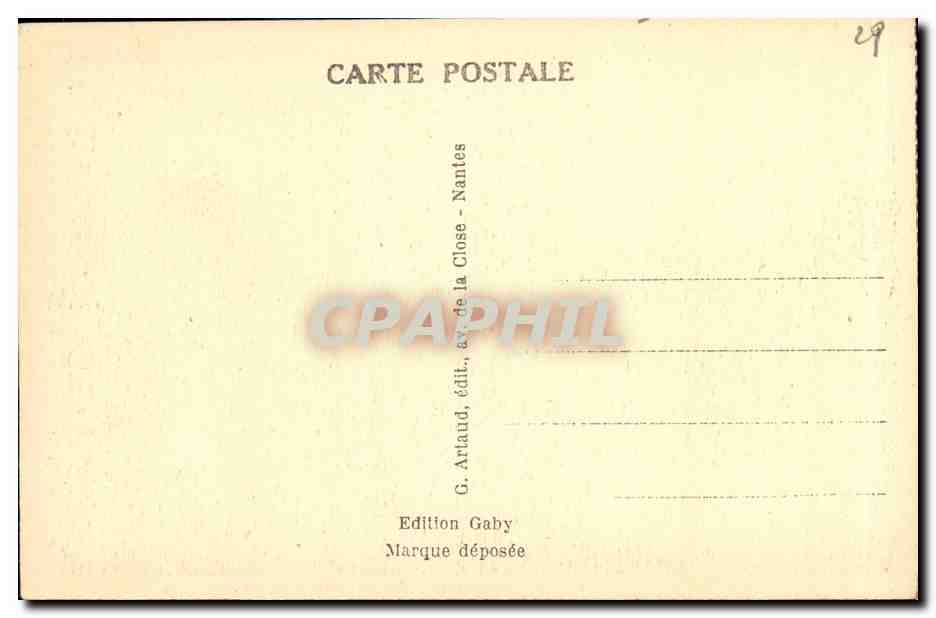 CPA Locronan Hotel Saint Ronan Anolen Hotel de la Compagnie des Indes — Rückseite