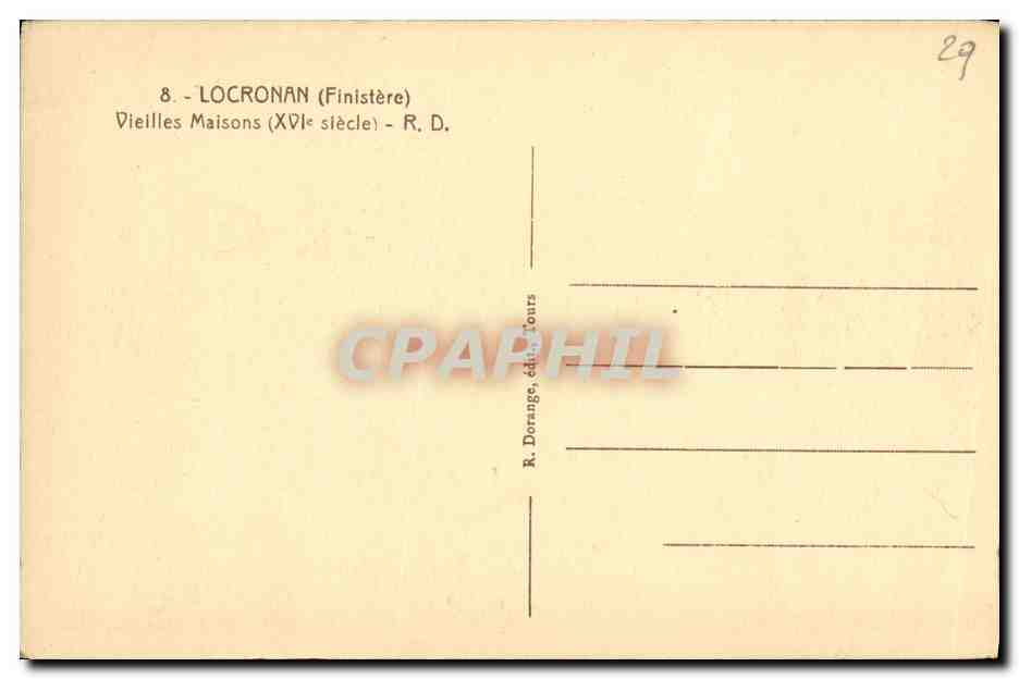 CPA Locronan Vieilles Maisons — Rückseite