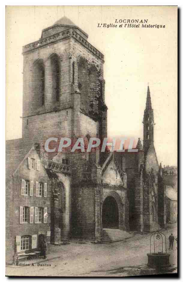 CPA Locronan L Eglise et l Hotel historique