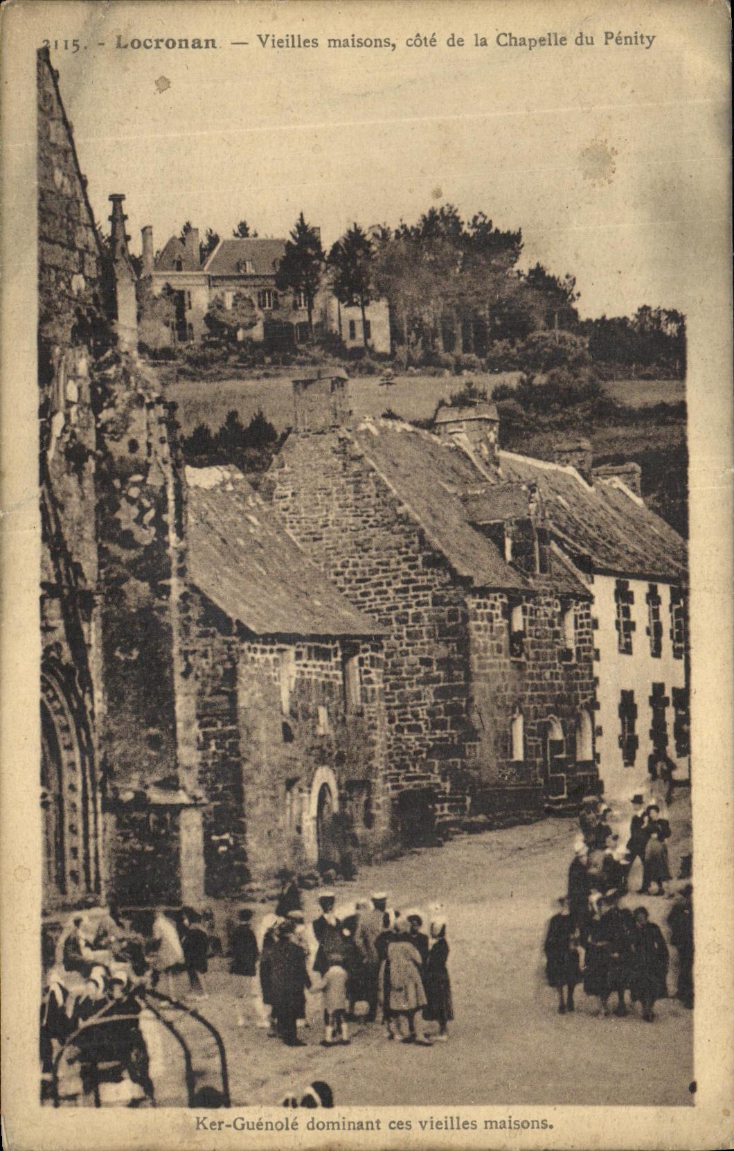 CPA Locronan Vieilles Maisons cote de la Chapelle du Penity