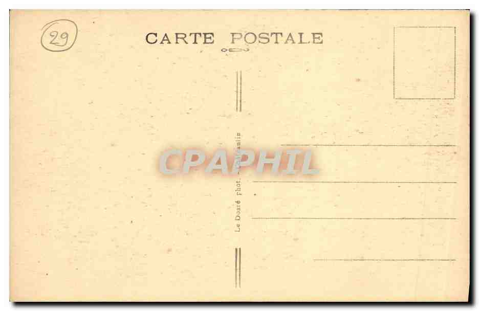 CPA Locronan Pardon de la Grande Tromenie Hutte Chapelle de St ouen pere et fille gardiens de la hutte — Rückseite
