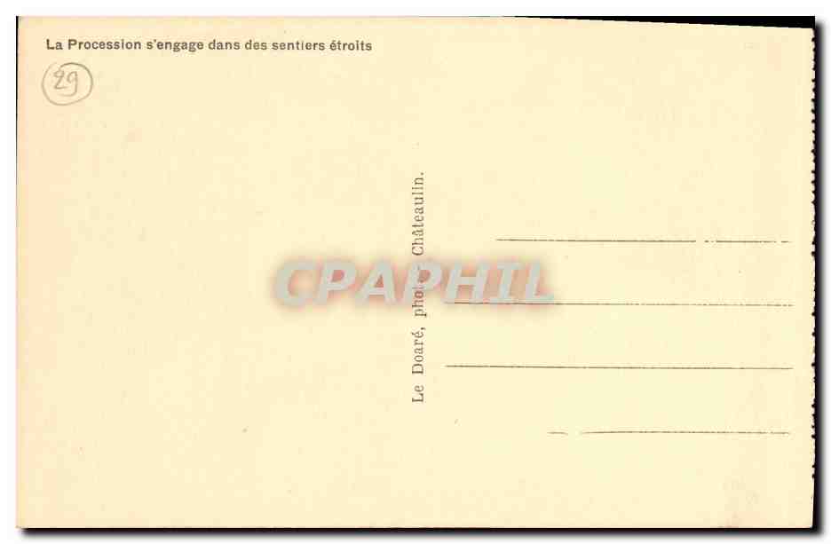 CPA Locronan Grand Breton Jour de la Tromenie Folklore Costume — Rückseite