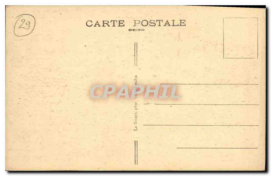 CPA Locronan Pardon Breton Jour de la Grande Tromenie Hutte chapelle ND de Kergoat Folklore Costume — Rückseite