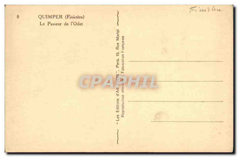 CPA Quimper Le Passeur de L Odet — Rückseite