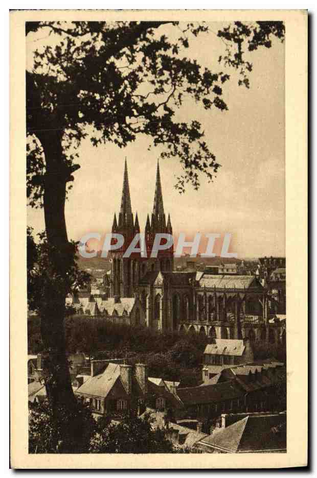 CPA Quimper la Cathedrale Vue du Frugy