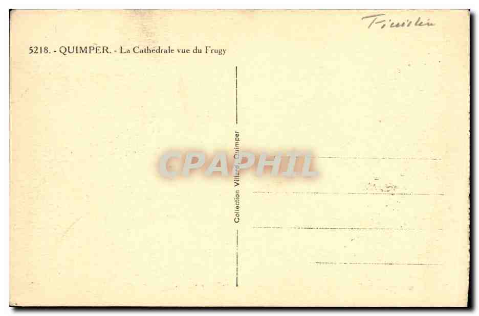 CPA Quimper la Cathedrale Vue du Frugy — Rückseite