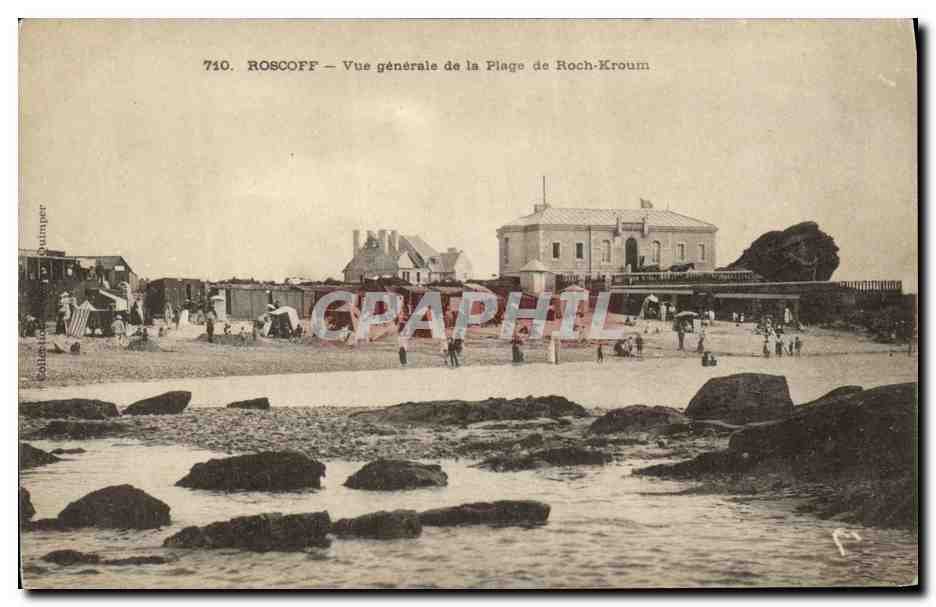 CPA Roscoff Vue generale de la Plage de Roch Kroum