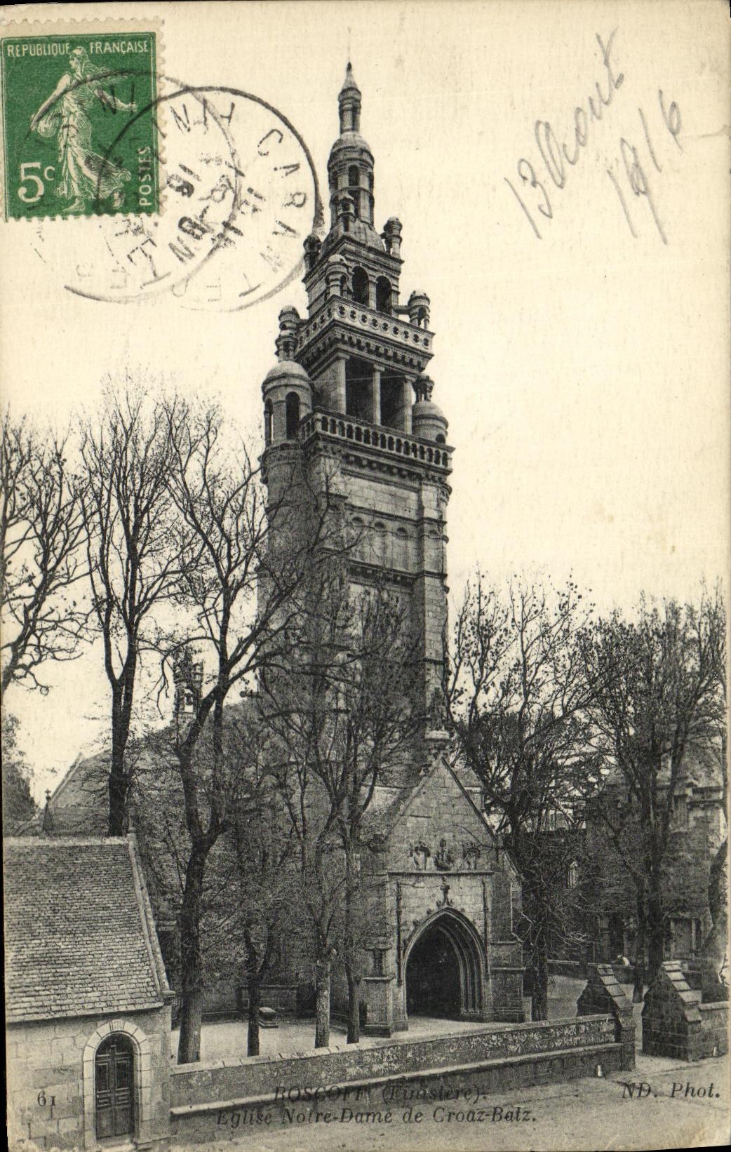 CPA Roscoff Eglise Norte Dame de Croaz Batz