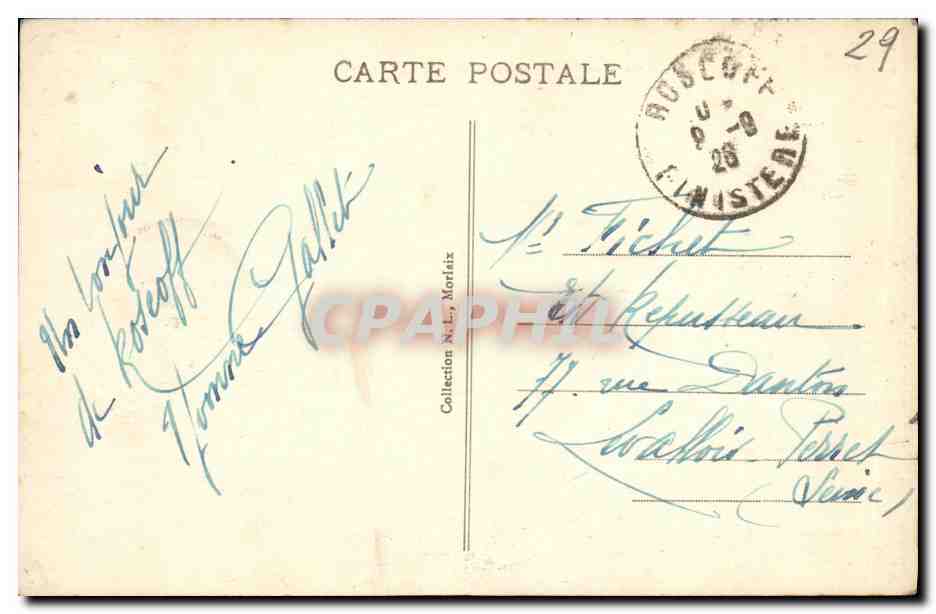 CPA Roscoff Institut marin et Rocher de Roc h Kroum — Rückseite