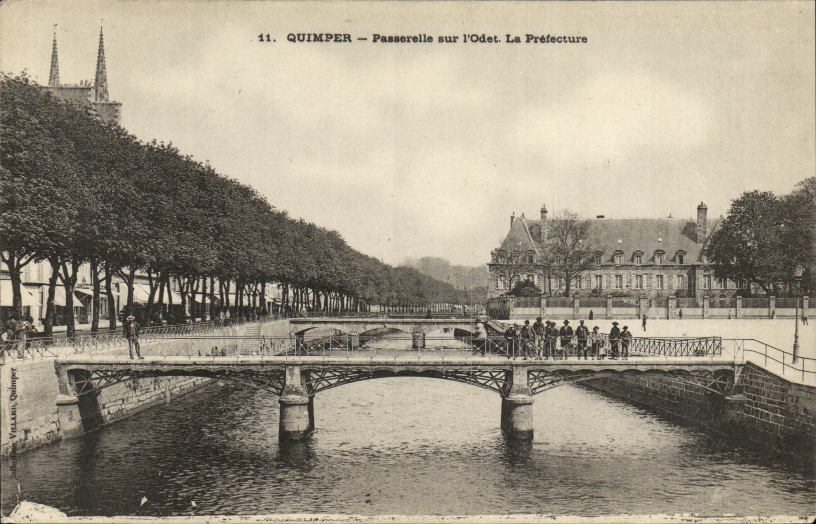 CPA Quimper Passerelle sur L Odert La prefecture