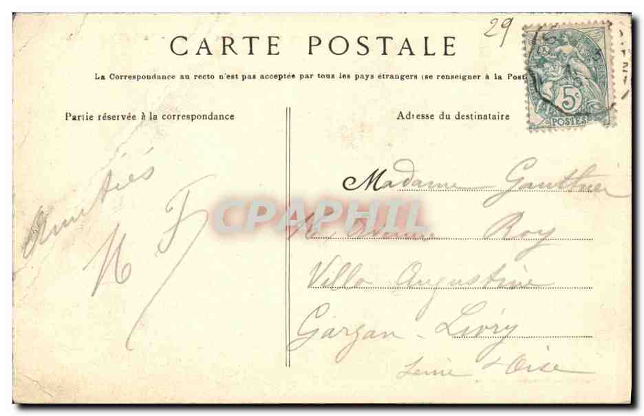 CPA Quimper Vue Generale la Vallee de L Odet animee  — Rückseite