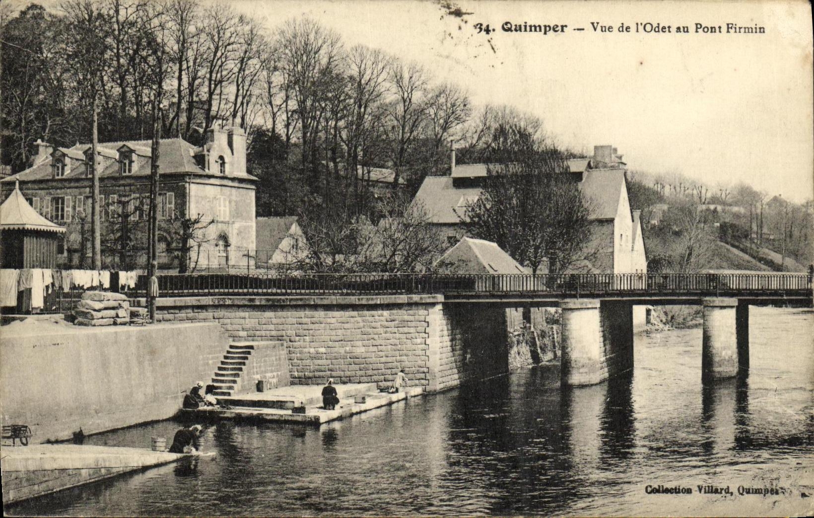 CPA Quimper Passerelle sur L Odert au pont Firmin Lavandieres