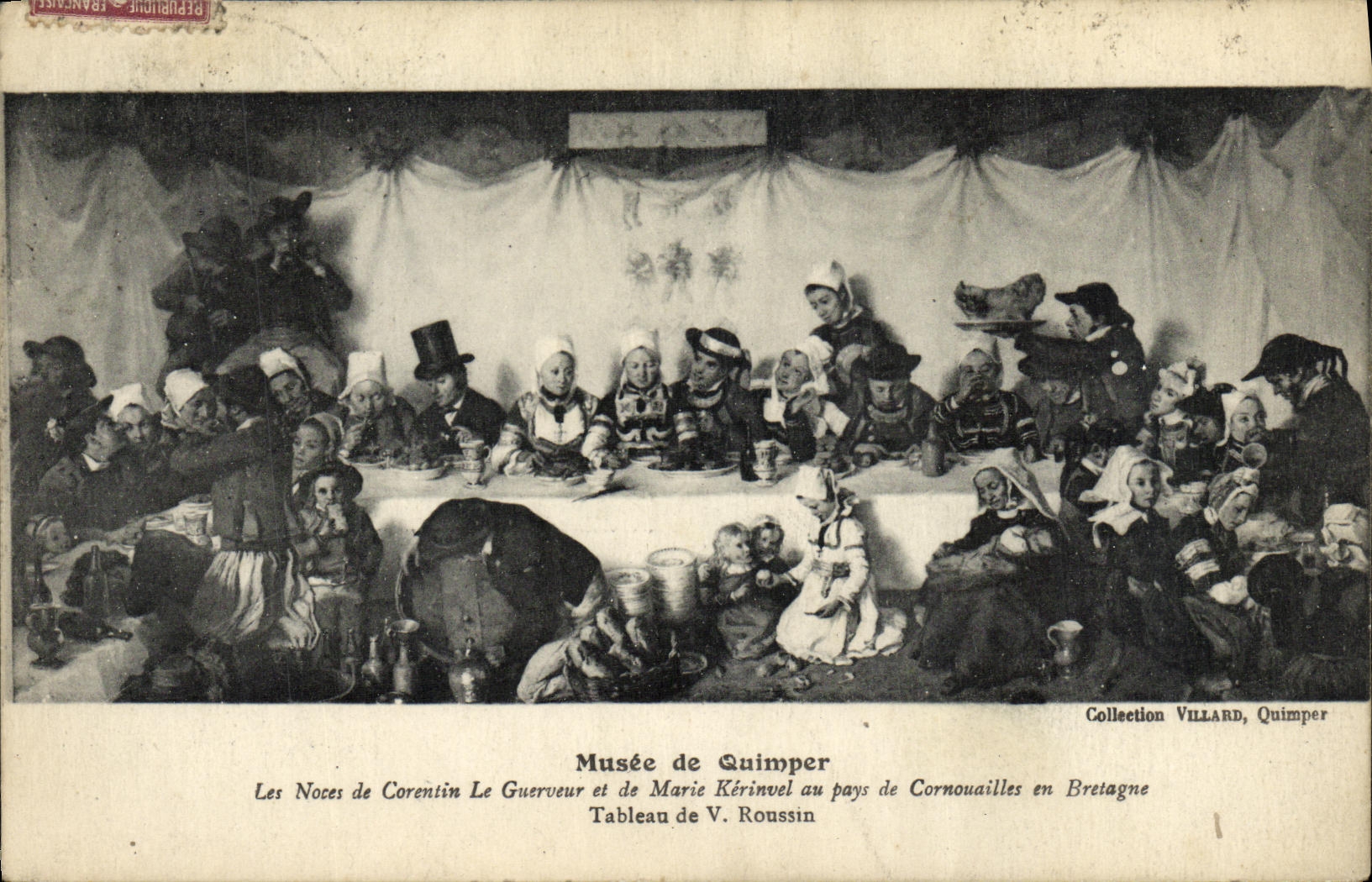CPA Quimper Les noces de Corentin le Guerveur et de Marie Kerinvel au pays de Cornouailles en Bretagne Roussin