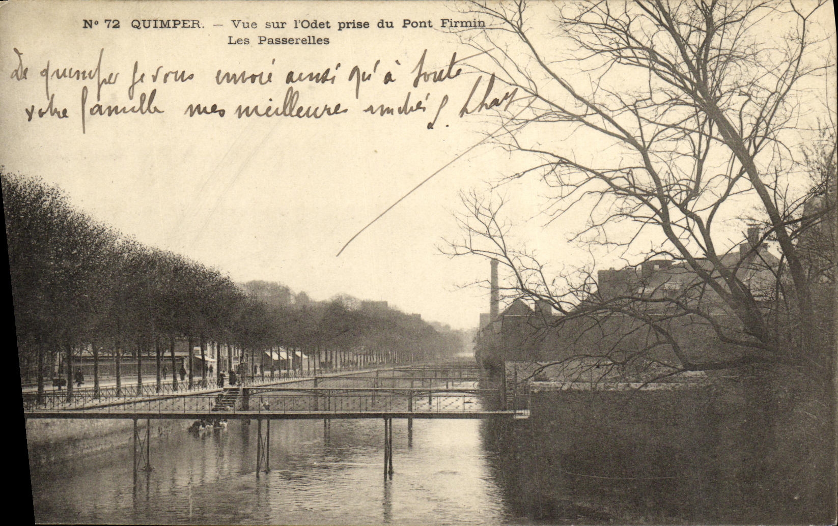 CPA Quimper Vue sur L Odet Prise du Pont Firmin Les passerelles