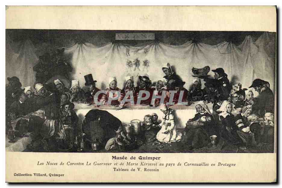 CPA Quimper Musee Les noces de Corentin le Guerseur et de Marie Kerinvel au pays de Cornouailles en Bretagne Roussin