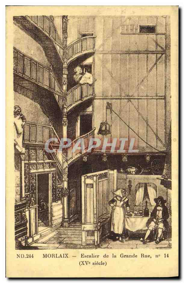 CPA Morlaix Escalier de la Grande Rue