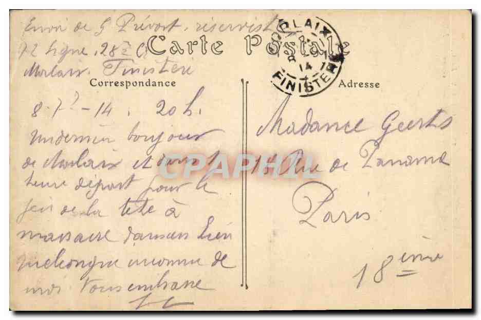 CPA Morlaix Le Clocher de L Eglise Saint Melaine — Rückseite
