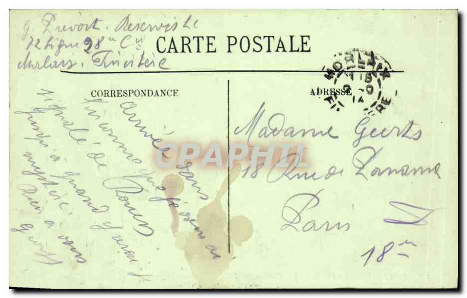 CPA Morlaix La Vallee Les Hospices Enfants — Rückseite