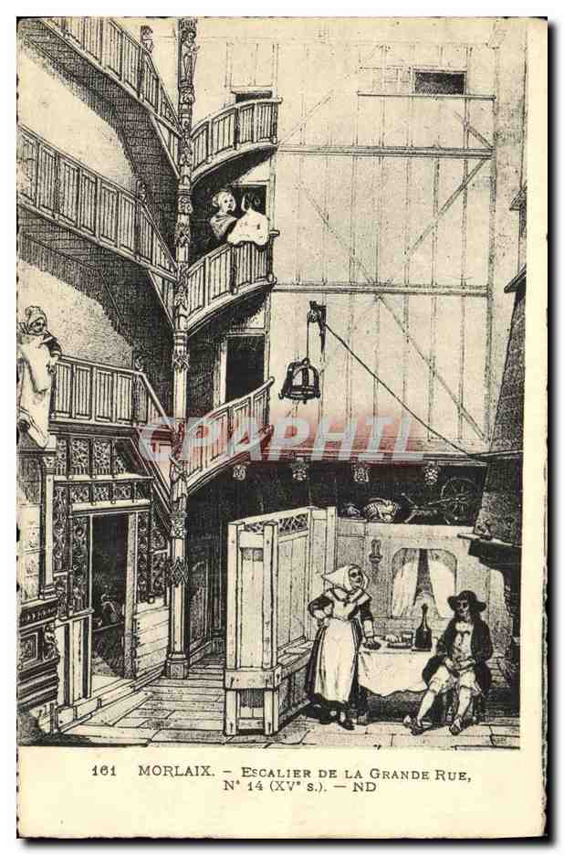 CPA Morlaix Escalier De La Grande Rue