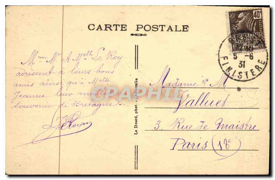 CPA Plougastel Daoulas Pont  — Rückseite