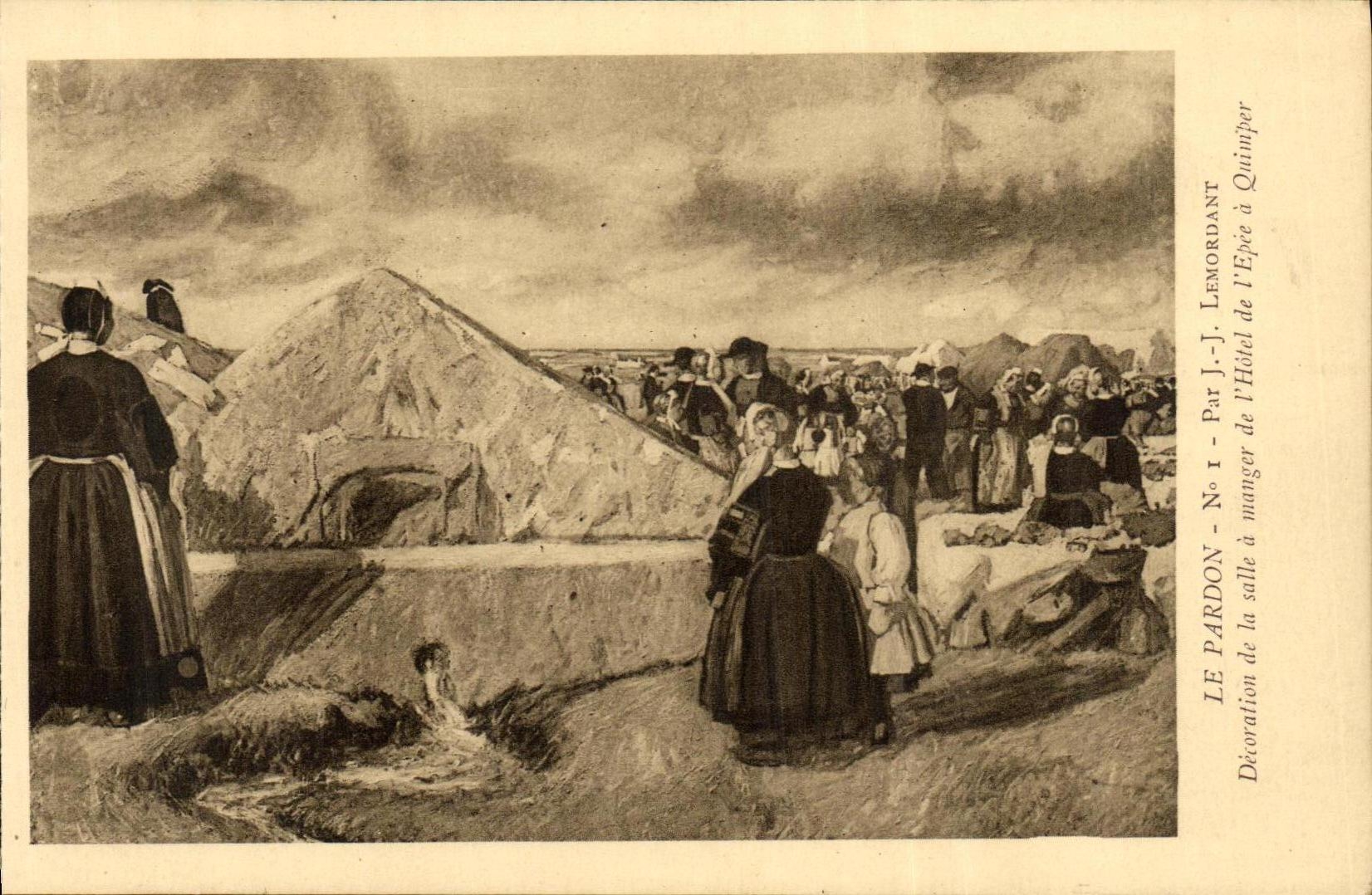 CPA Le Pardon Par J J Lemordant Decoration de la a manger de l Hotel de l Epee a Quimper