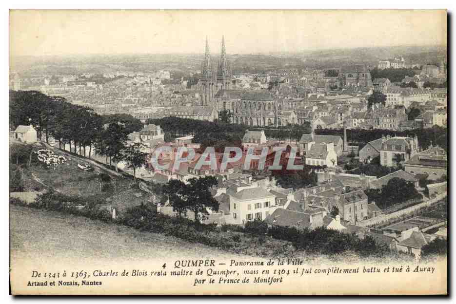 CPA Quimper Panorama de la Ville