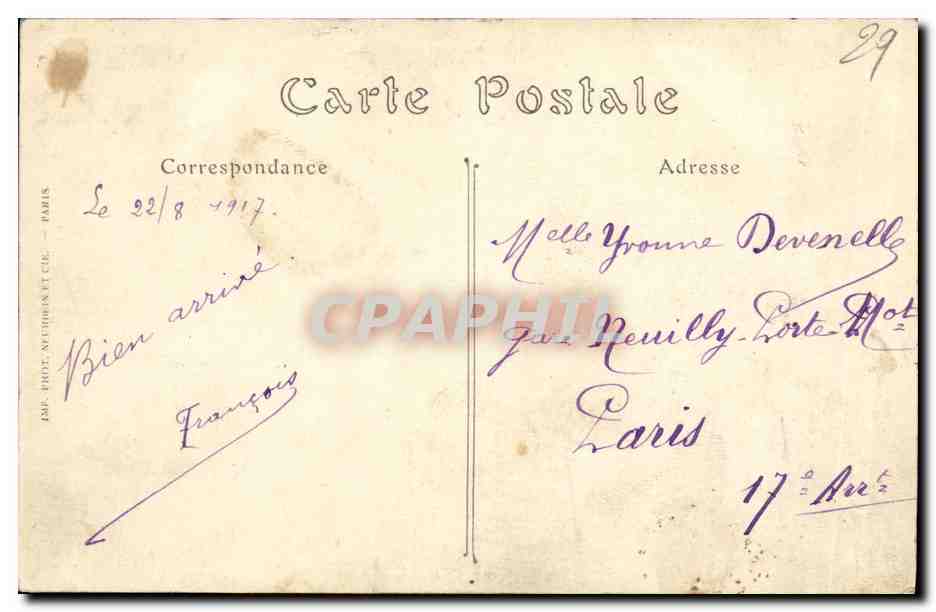 CPA Brest La Gare — Rückseite