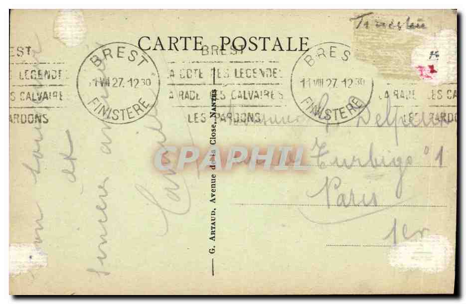 CPA Brest La Rade et l Escadre Bateaux — Rückseite