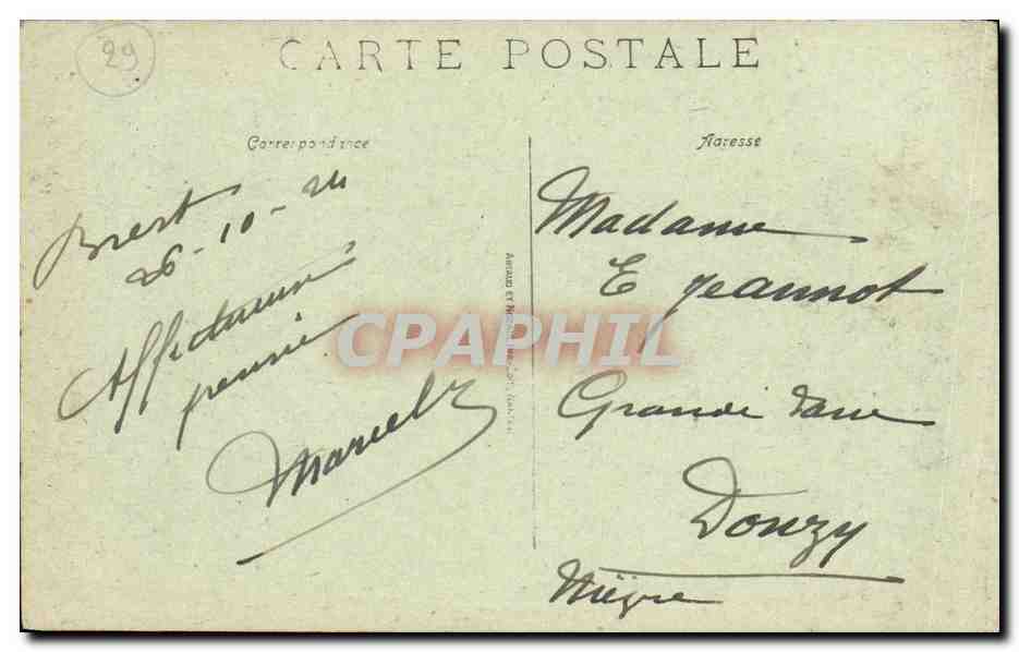 CPA Brest Le Pont Tournant Bateaux — Rückseite