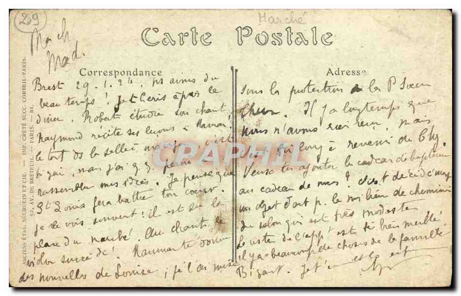CPA Brest L Eglise Saint Louis — Rückseite
