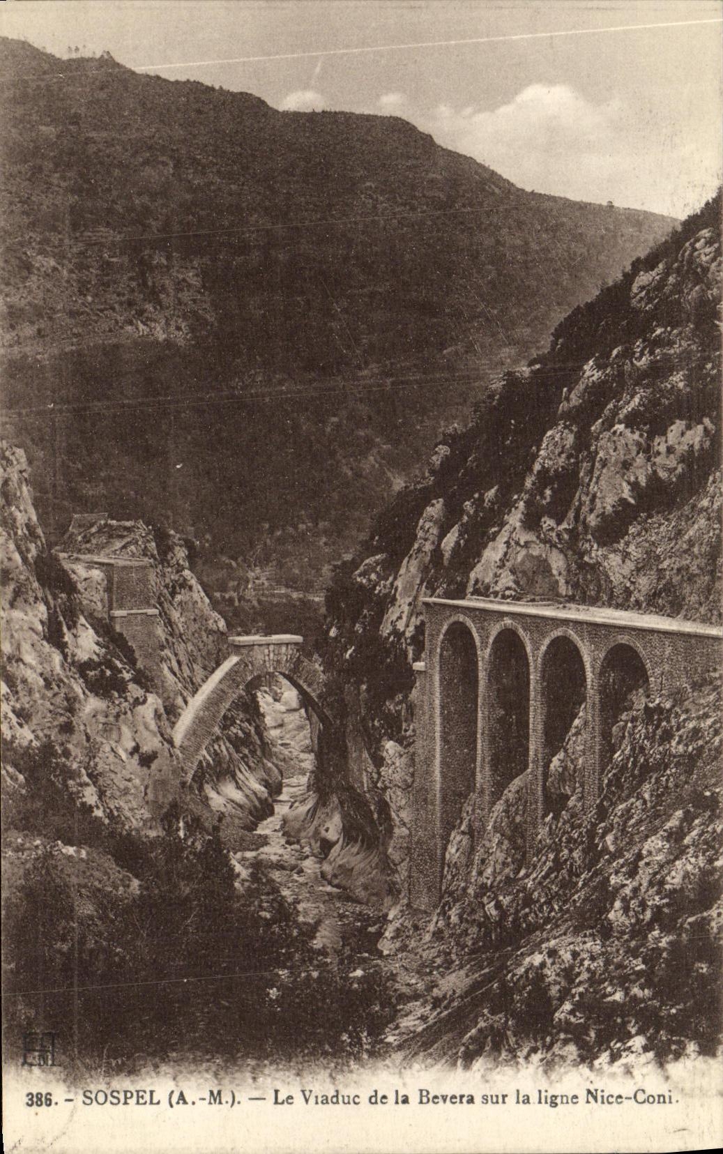 CPA Sospel Le Viaduc de la Bevera sur la Ligne Nice Coni