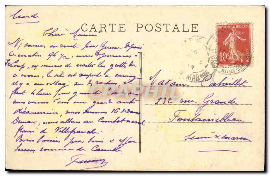 CPA Grand Hotel du Loup Ligne du Sud de la France — Rückseite