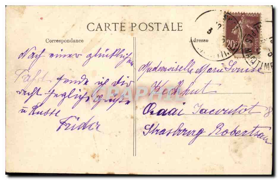 CPA Beaulieu Sur Mer Quai du Midi et L Hotel Bristol — Verso
