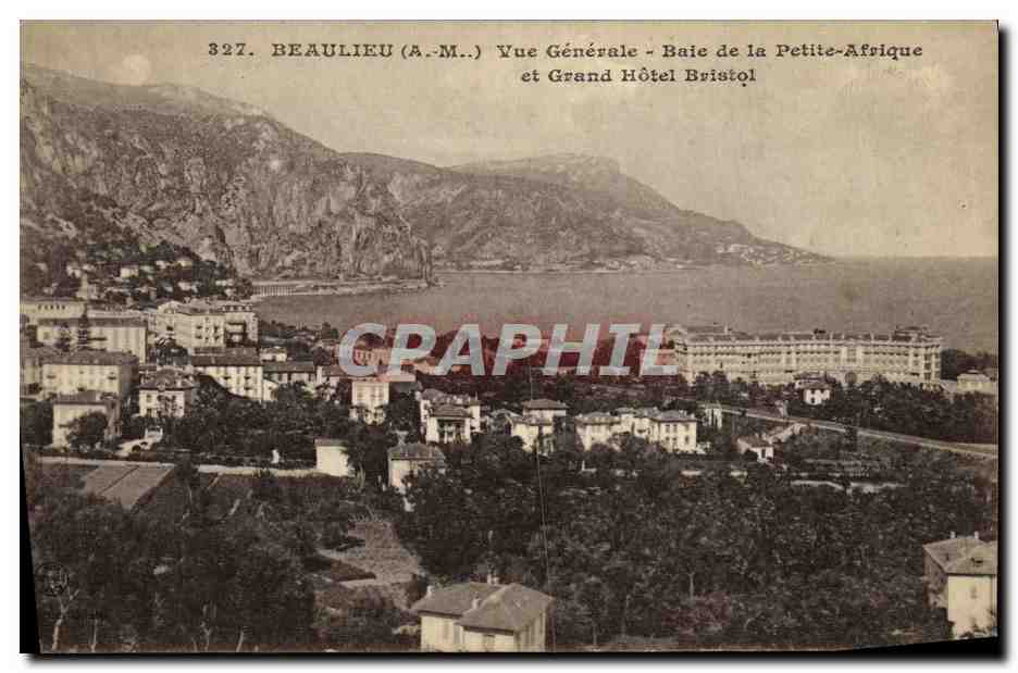 CPA Beaulieu Sur Mer Vue Generale Baie de la Petite Afrique et grand hotel Bristol