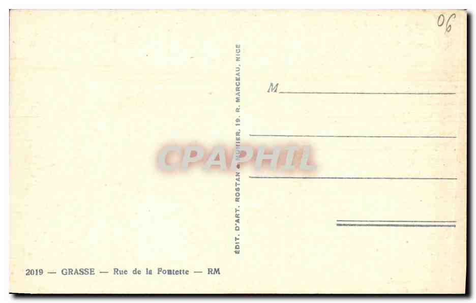 CPA Grasse Rue de la Fontette Enfants — Rückseite