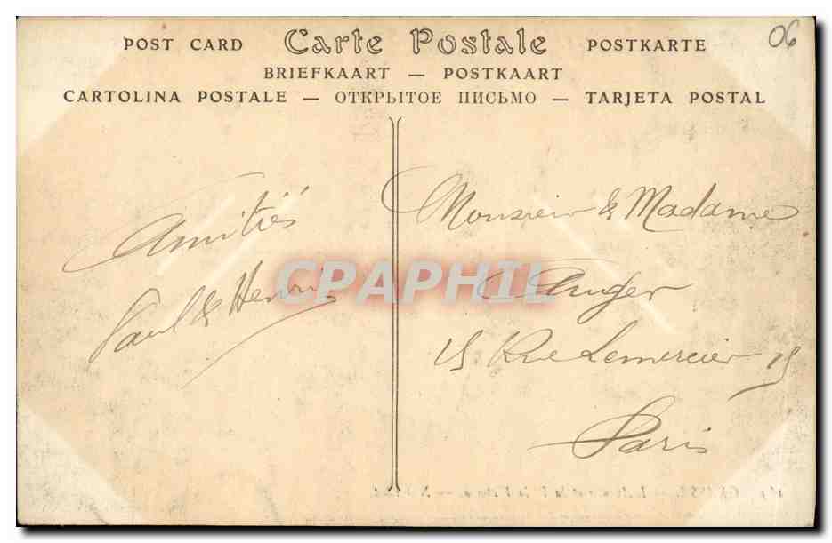 CPA Grasse L avenue et la villa Victoria — Rückseite