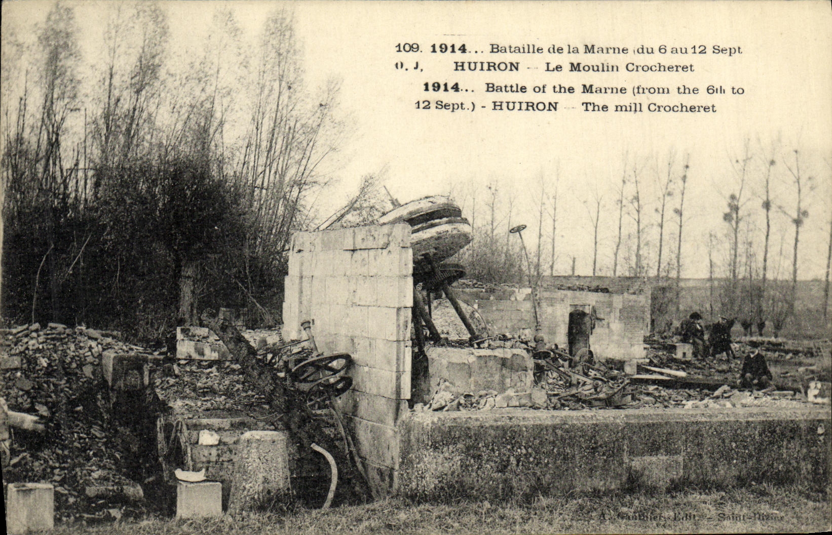 HuiRON — Le Moulin Crocheret — Bataille de la Marne (du 6 au 12 Sept. 1914) — A. Caubier, Lille