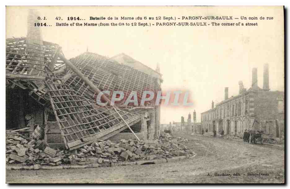 CPA Pargny Sur Saulx Un Coin de rue Militaria