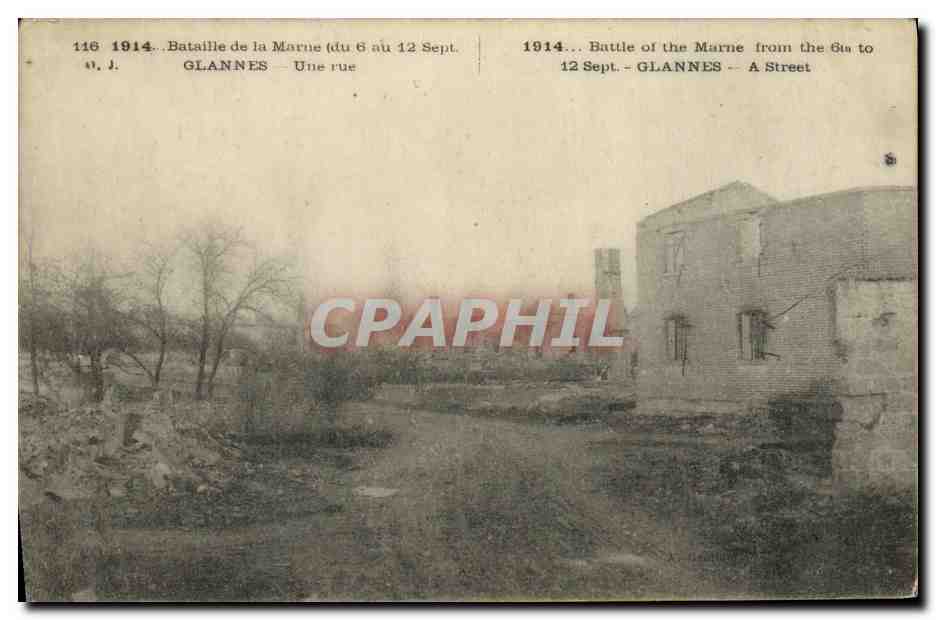 CPA Glannes Une Rue S Militaria
