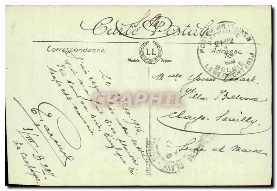 CPA Guerre Ypres Le Rue au Beurre Militaria Automobile — Rückseite