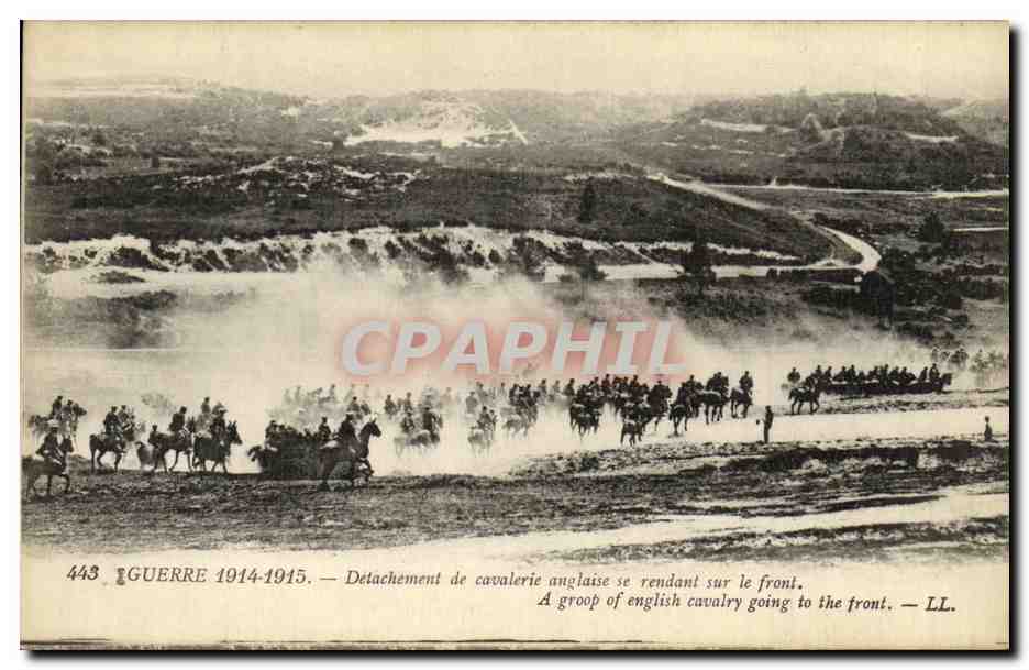 CPA Detachement de Cavalerie anglaise se rendant sur la front Militaria