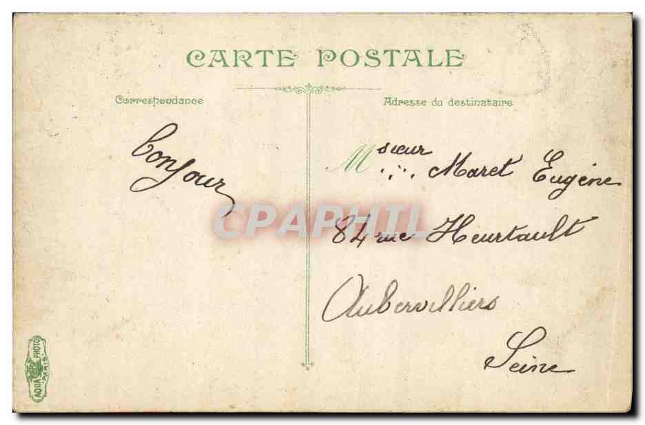 CPA Artillerie Sur la Route du Polygone Militaria Chevaux — Rückseite
