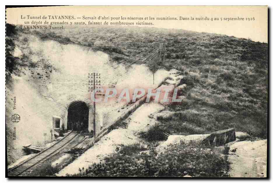 CPA Le Tunnel de Tavannes Militaria