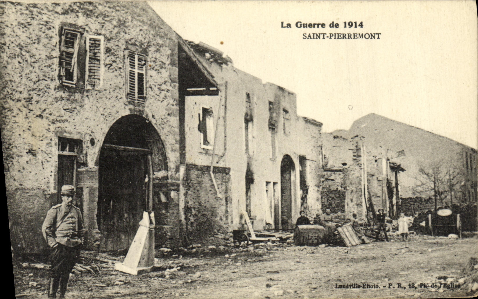 Saint-Pierremontr - Dégâts de la Guerre de 1914 — Lunéville-Photo, P. R., 18 - Ph. de l'Église