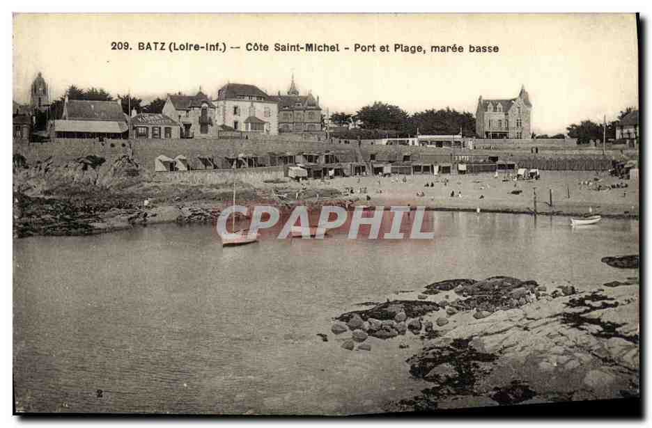 CPA Batz Cote Saint Michel Port et plage maree basse